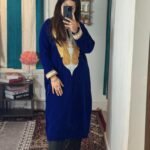 Velvet Kashmiri Phiran with Tilla Work