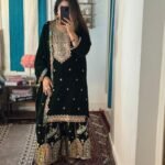 Velvet Shararah Set - Free Size Elegance