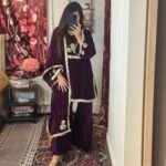 Wine velvet suit