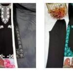 Black embroidered suit