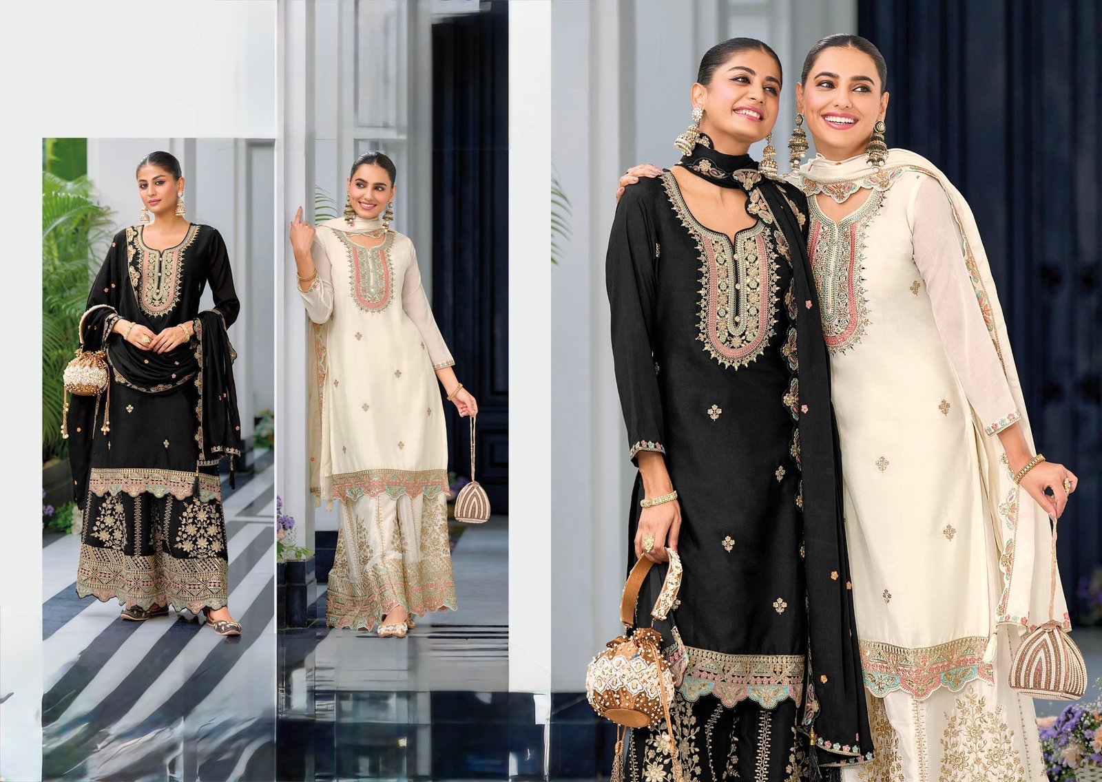 Plus Size white and black shararah